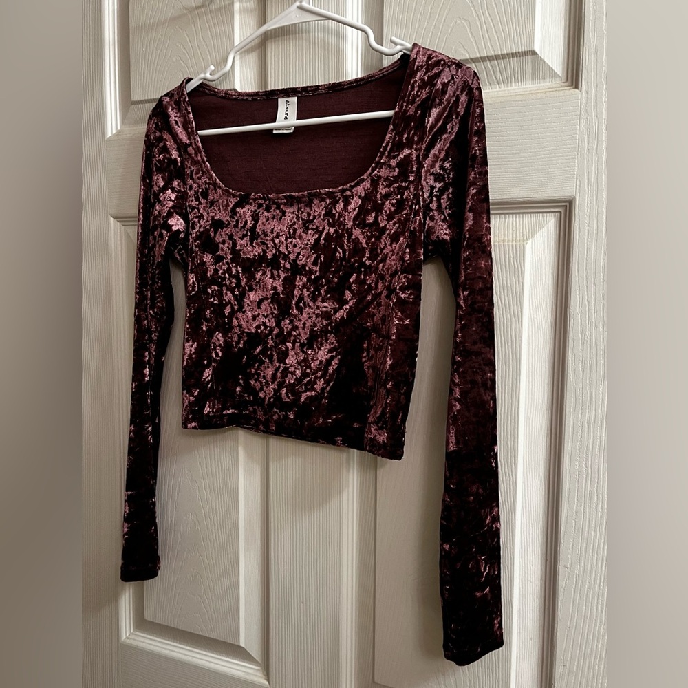 ABOUND~CRUSHED VELVET CROP TOP~SM - Picture 7 of 14